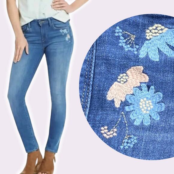 Levi's Denim - LEVI'S Mid Rise Skinny Jean Sz 29 Floral Embroidery